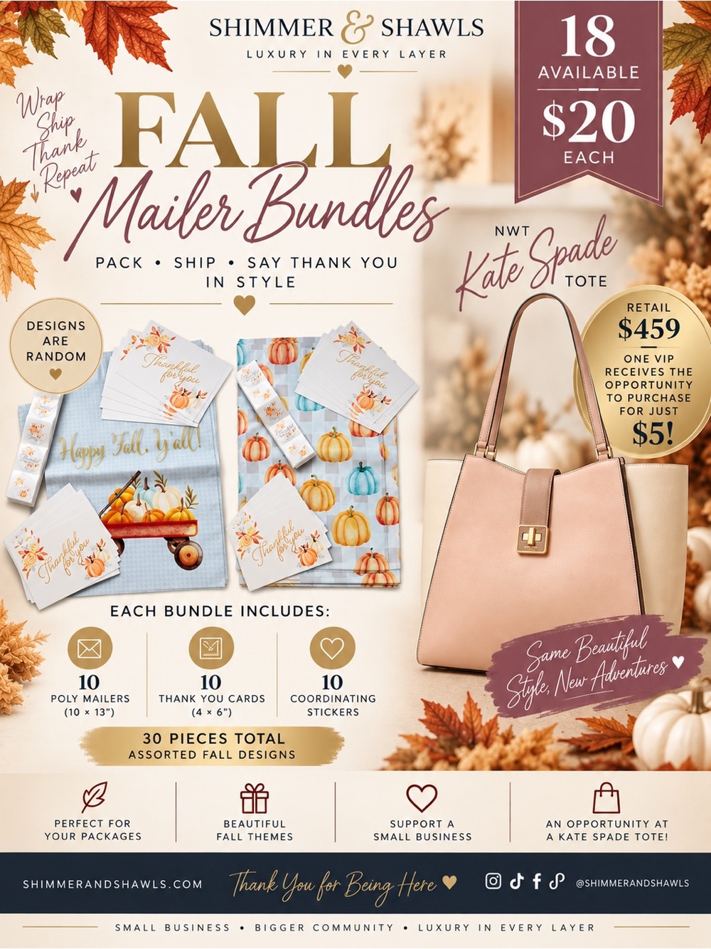 🍂 Fall Mailer Bundles | 30-Piece Sets| LIVE VIP Opportunity
